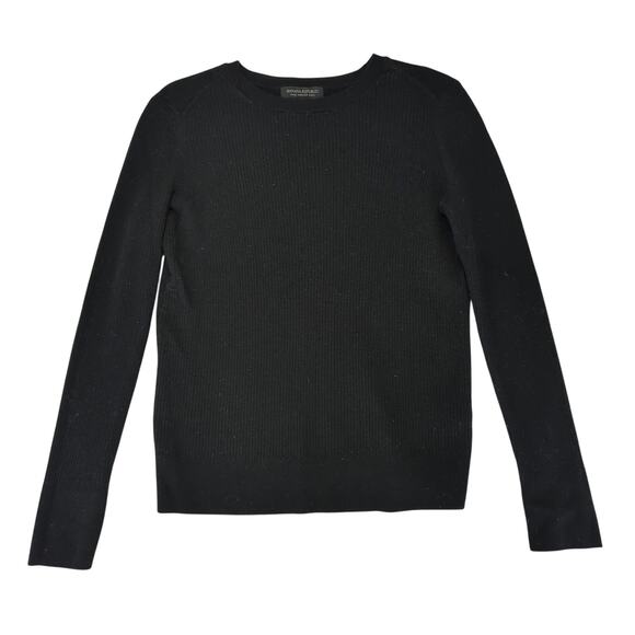 Banana Republic‎ 100% Merino Wool Black Ribbed Crewneck Sweater Women's Medium - Picture 1 of 9